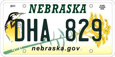 NE license plate DHA829