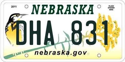 NE license plate DHA831
