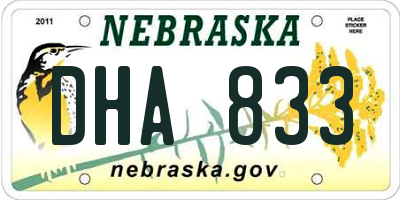 NE license plate DHA833
