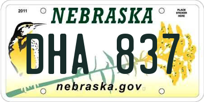 NE license plate DHA837