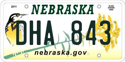 NE license plate DHA843