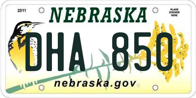 NE license plate DHA850