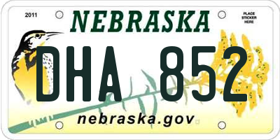 NE license plate DHA852