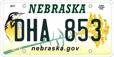 NE license plate DHA853