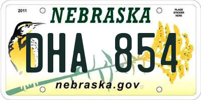 NE license plate DHA854