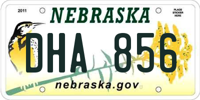 NE license plate DHA856