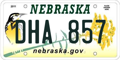 NE license plate DHA857