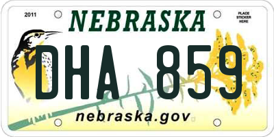 NE license plate DHA859