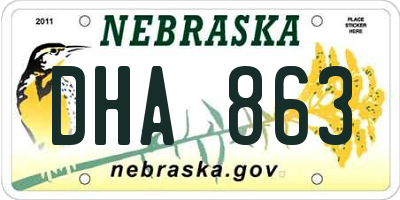 NE license plate DHA863