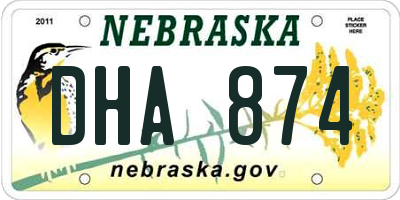 NE license plate DHA874