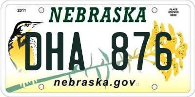 NE license plate DHA876