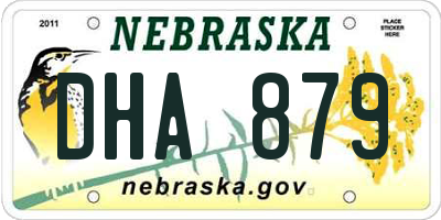 NE license plate DHA879