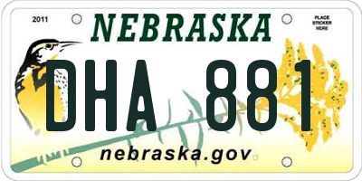 NE license plate DHA881