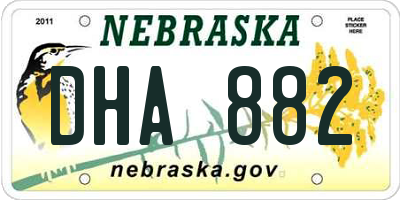 NE license plate DHA882