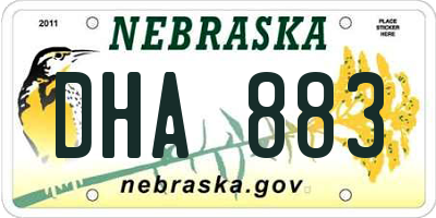 NE license plate DHA883