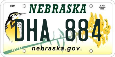NE license plate DHA884