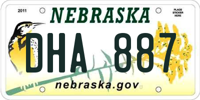 NE license plate DHA887