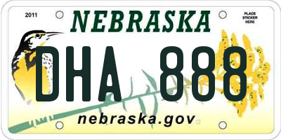 NE license plate DHA888