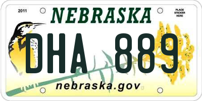 NE license plate DHA889
