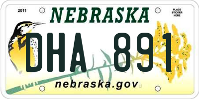 NE license plate DHA891