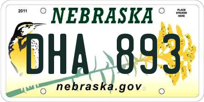 NE license plate DHA893