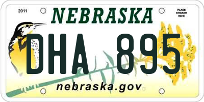 NE license plate DHA895
