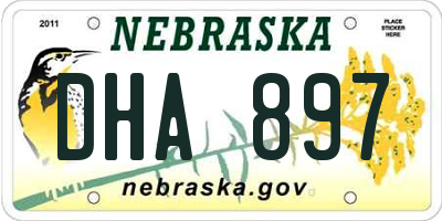 NE license plate DHA897