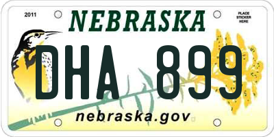 NE license plate DHA899
