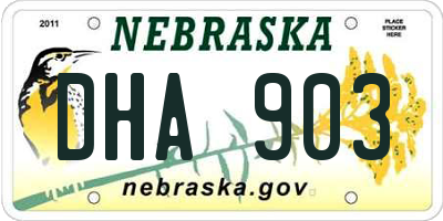 NE license plate DHA903
