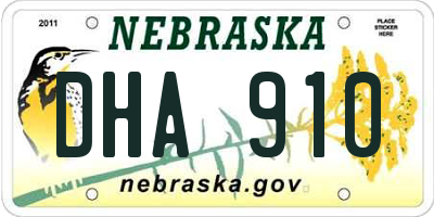 NE license plate DHA910
