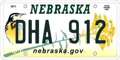 NE license plate DHA912