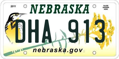 NE license plate DHA913