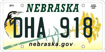 NE license plate DHA918