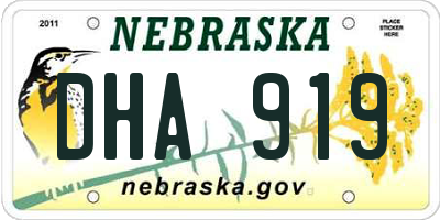 NE license plate DHA919