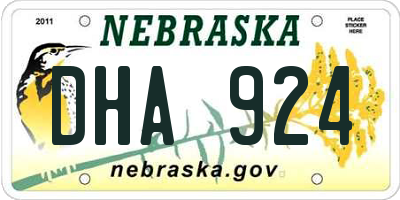 NE license plate DHA924