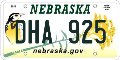 NE license plate DHA925