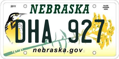 NE license plate DHA927