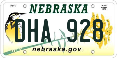 NE license plate DHA928