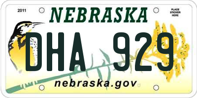 NE license plate DHA929