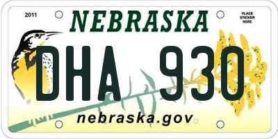NE license plate DHA930