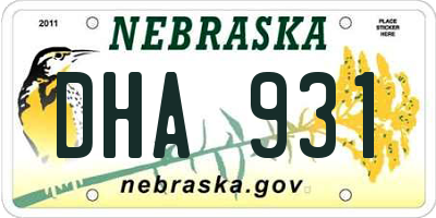 NE license plate DHA931