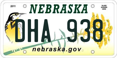 NE license plate DHA938