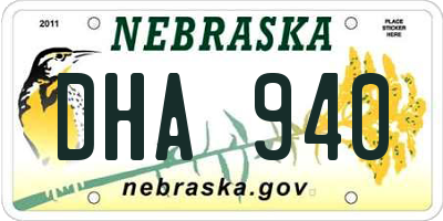 NE license plate DHA940
