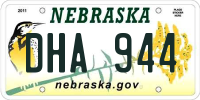 NE license plate DHA944