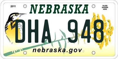 NE license plate DHA948
