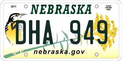 NE license plate DHA949
