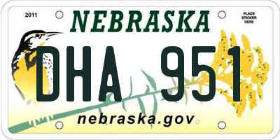 NE license plate DHA951