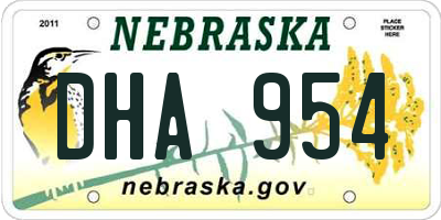 NE license plate DHA954
