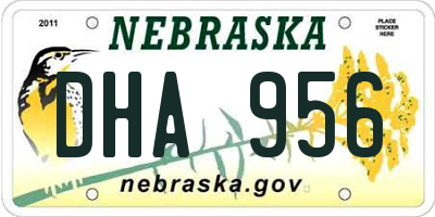 NE license plate DHA956