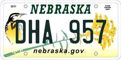 NE license plate DHA957